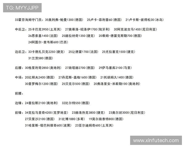 德甲球队球员名单公开，2025赛季阵容详解